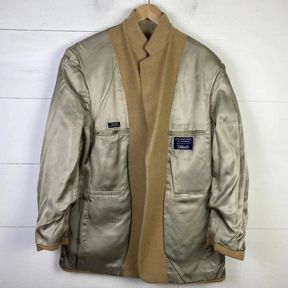 Roundtree & York Mens Blazer 42R Beige 100% Camel Hair Sport Coat Lined Jacket - Picture 5 of 12